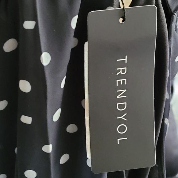 Black Polkadot Halter-Neck Mini Dress - Picture 11 of 11